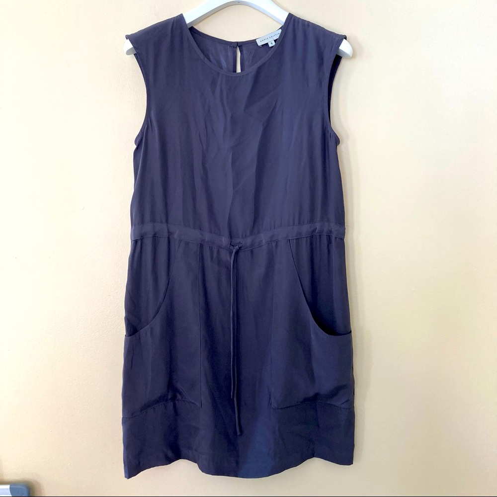 Annie Griffin / silk Drew dress in the color smoke